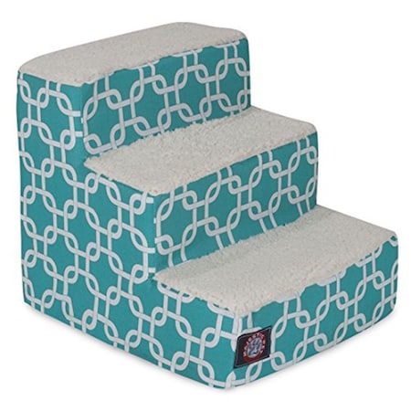 River Soap Co MajesticPet  3 Step Links Sherpa Pet Stairs, Teal MA331190